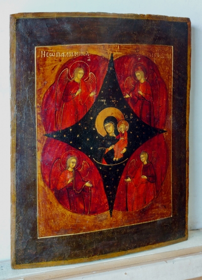 Russian Icon - Our Lady of the Unburnt Thornbush