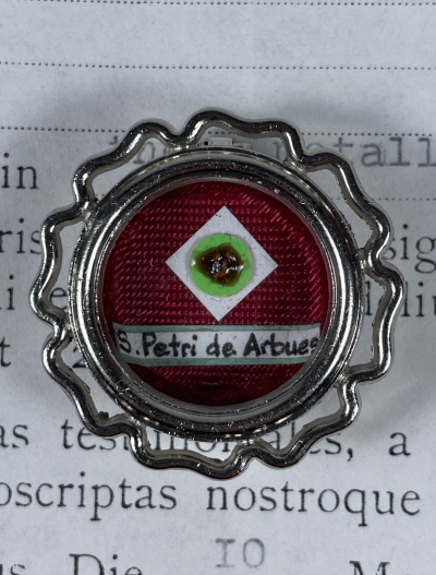 1991 Vatican documented theca with relics of St. Pedro (Peter) de Arbués